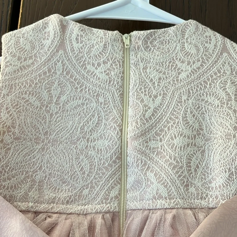 Tedi-Mod baby’s dressy sleeveless dress. Mauve with mauve lace overlay. 12 month